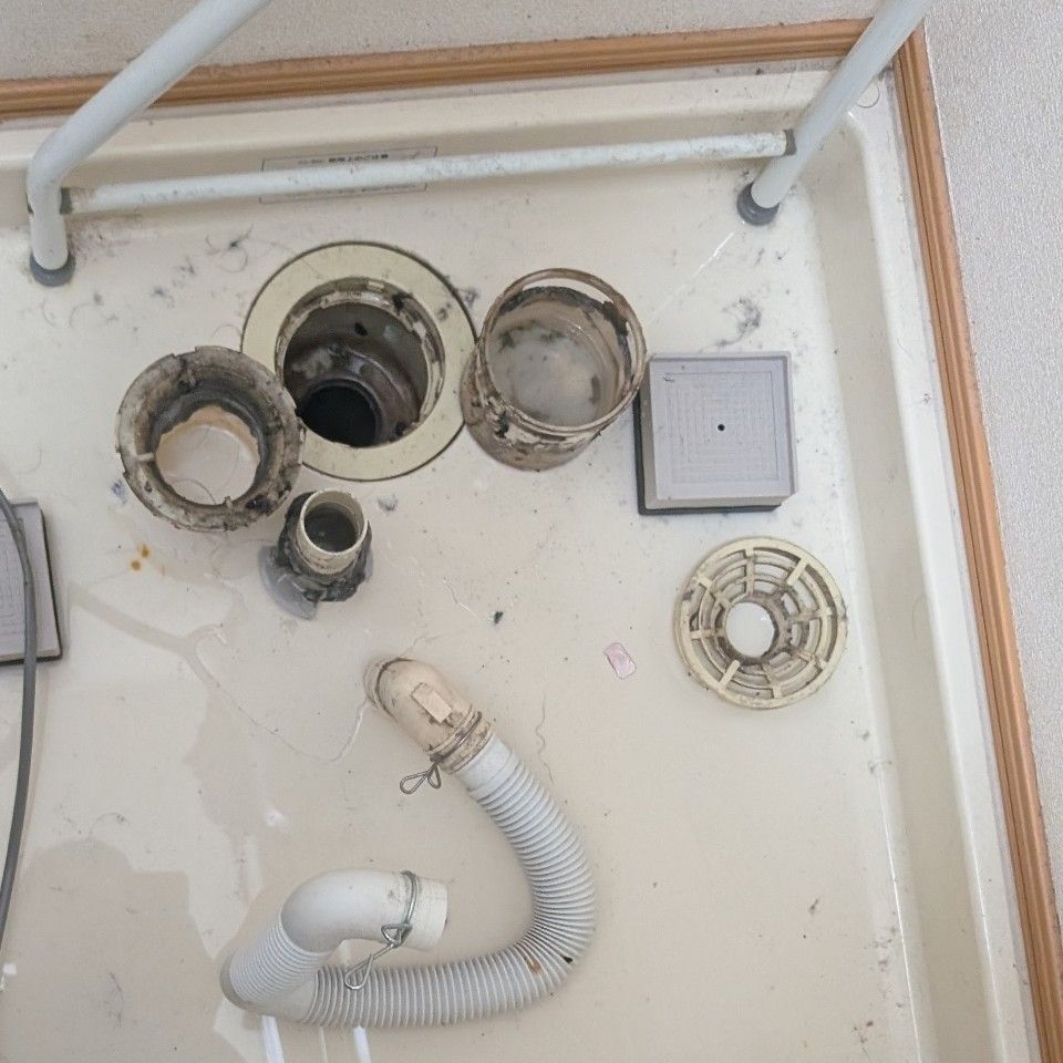 排水口つまり修理の作業写真